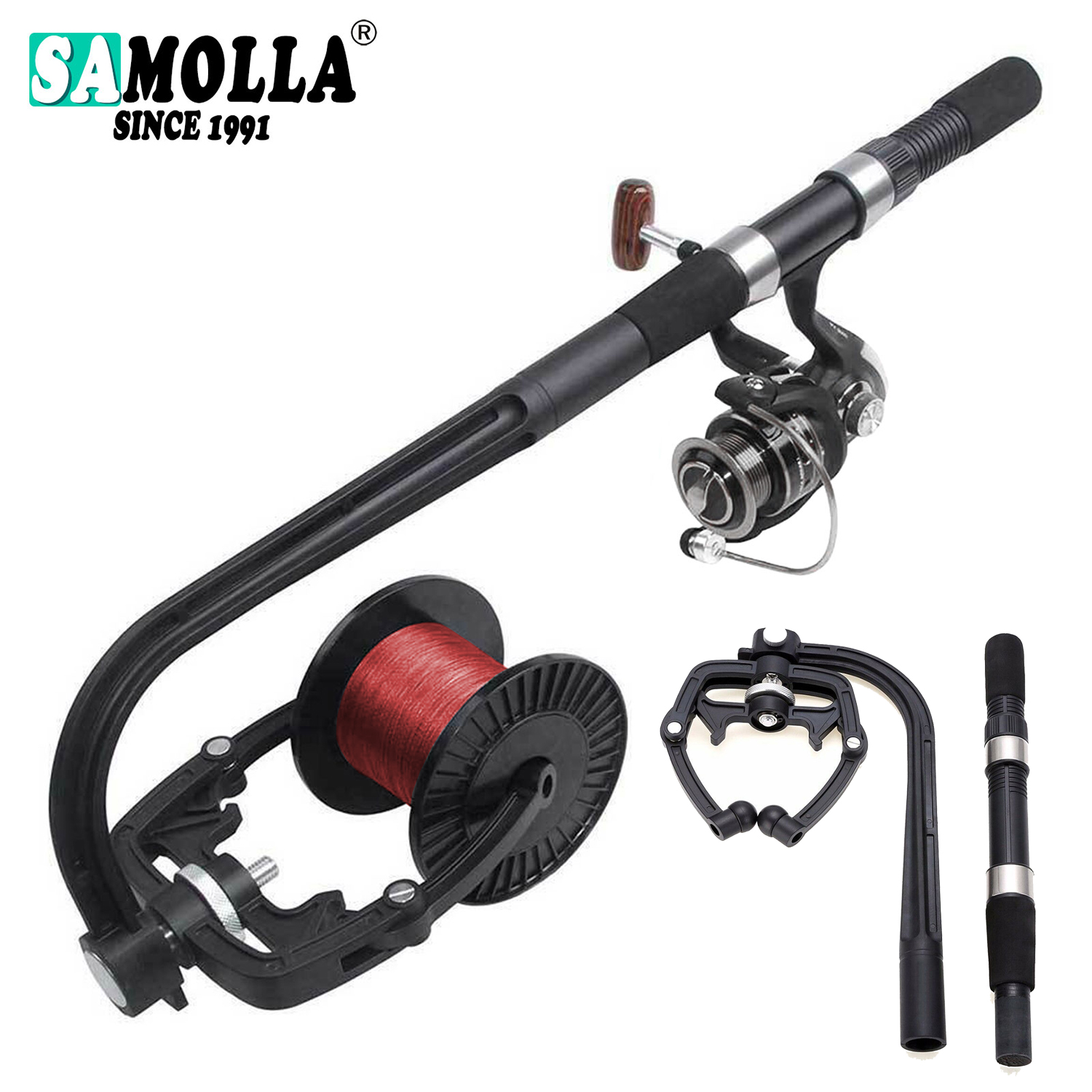 Fishing Line Winder - รอกตกปลาสปูลเลอร์เอ็นตกปลาสำหรับที่พันสายหมุนเหยื่อแบบพกพา