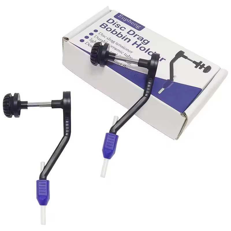 Fishing Line Winder - ที่ยึดหลอดเซรามิกสำหรับผูกเบ็ดตกปลา 2 ชิ้น พร้อมแผ่นดิสก์ปรับแรงดึงได้ อุปกรณ์ยึดด้ายสแตนเลส อุปกรณ์เสริมสำหรับผูกเบ็ดตกปลา