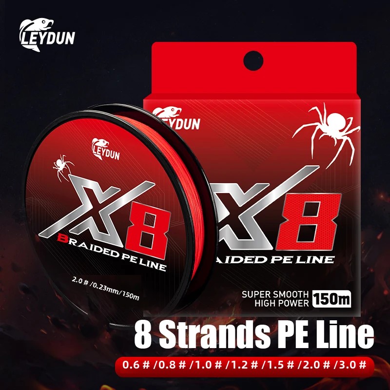 Ice Fishing Line - LEYDUN ไม่ซีดจางสีแดงสายตกปลา 8 Strands Braided PE