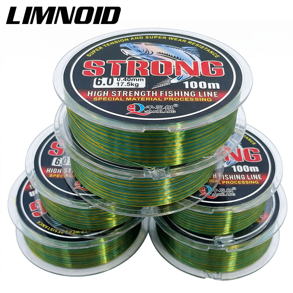 Fluorocarbon Line - สายเอ็นฟลูออโรคาร์บอนชนิดโมโนฟิลาเมนต์ Limnoid100M ทนแรงดึงสูง ทนต่อการสึกหรอ สีเขียวลายพราง มองเห็นได้ต่ำ