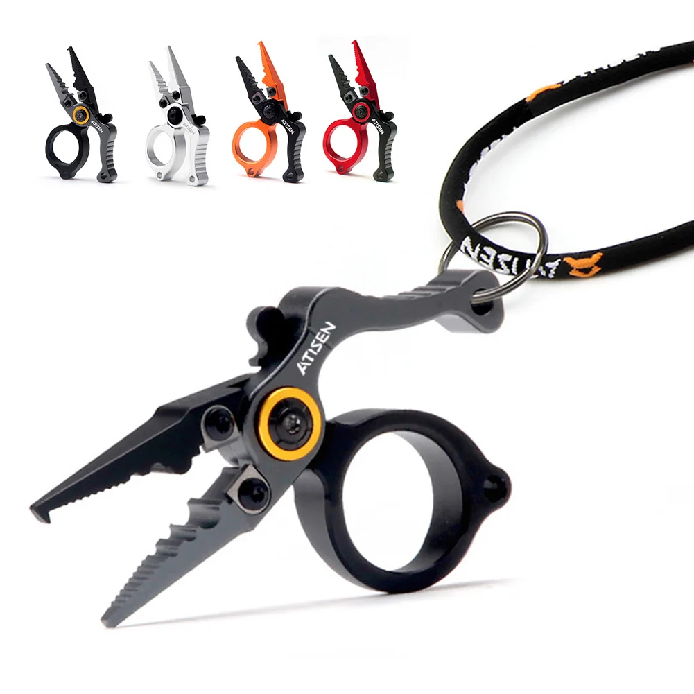 Fishing Line Cutter - คีมตกปลาขนาดเล็ก อุปกรณ์ตกปลาสำหรับกิจกรรมกลางแจ้ง ตัวเครื่องทำจากอลูมิเนียมอัลลอยด์ ใบมีดทำจากทังสเตนสตีล ใช้สำหรับถอดเบ็ดและตัดสาย