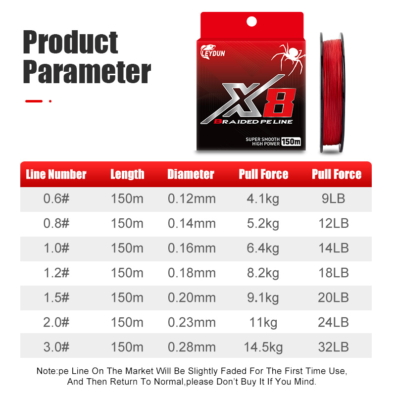 LEYDUN ไม่ซีดจางสีแดงสายตกปลา  - Ice Fishing Line บทวิจารณ์และราคา